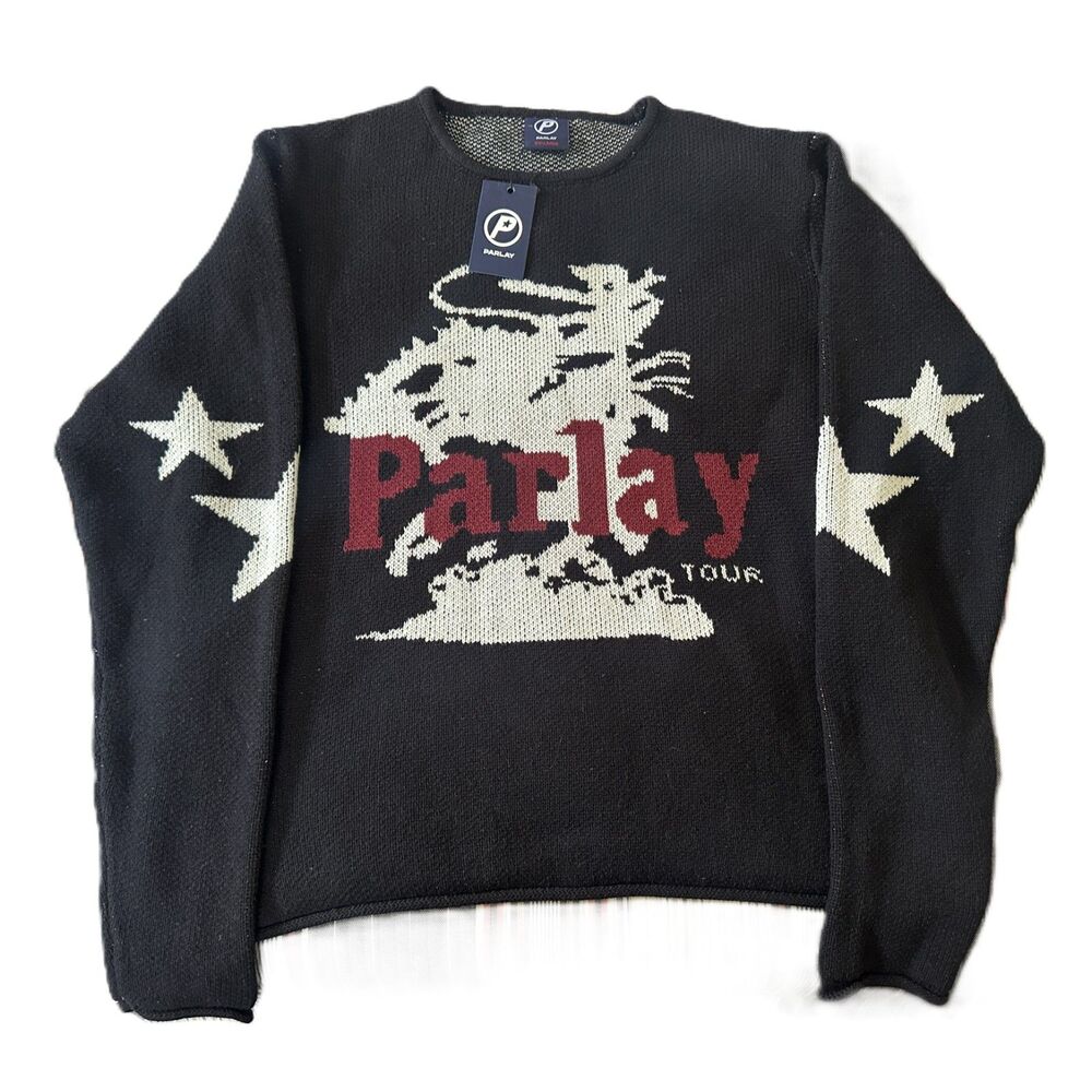 PARLAY - BRUNSON Jacquard Knit Sweater - Black, Mens 2xl - NEW
